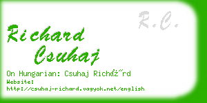 richard csuhaj business card